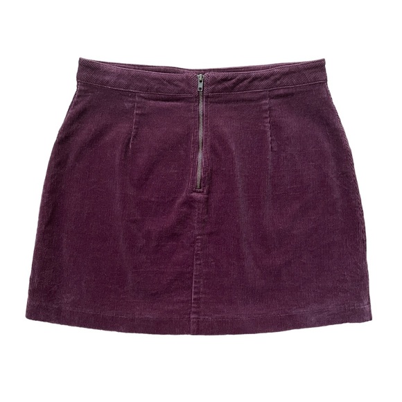 Maroon Corduroy High Waist Mini Skirt Size 8 Medium - Picture 3 of 4